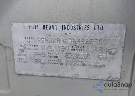 2006 Subaru B9 Tribeca Base 5-Passenger/Limited 5-Passenger z USA, uszkodzony, nr VIN 4S4WX83C364422500